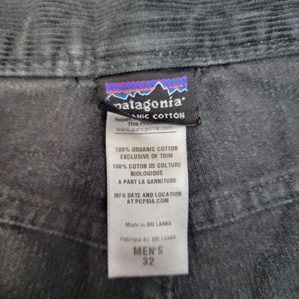 Patagonia Pants Mens 32R Dark Gray Corduroy Mid Rise Straight Leg Preppy Y2K - Picture 11 of 11